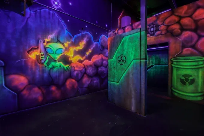 Sacramento's largest two-story laser tag arena at SacTag. 8,500 sq. ft. of neon-lit corridors, fog effects, and multi-level tactical gameplay. The ultimate indoor entertainment destination near Folsom, Elk Grove, and Roseville.