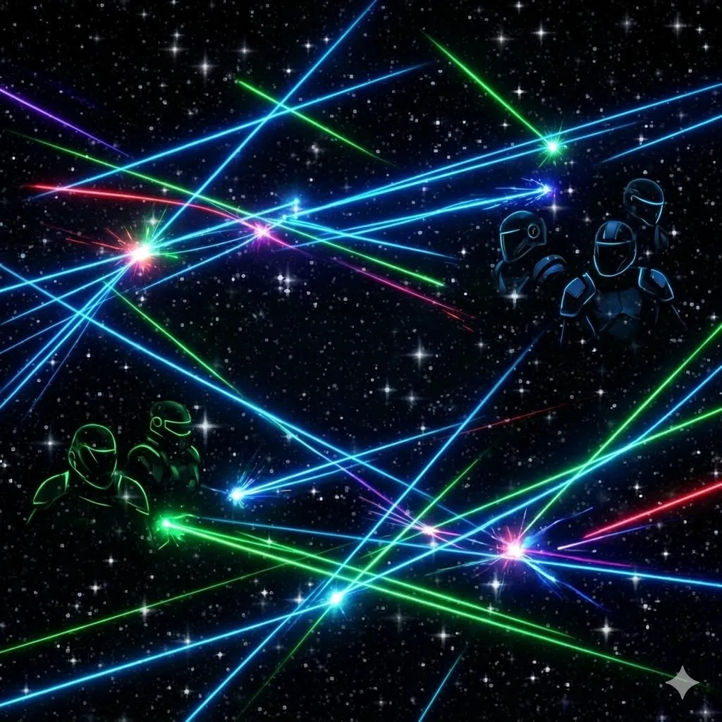 Overnight lock-in laser tag event promotional graphic